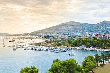 Harbour in Trogir.Adriatic coast and a popular tourist destination. Croatia.