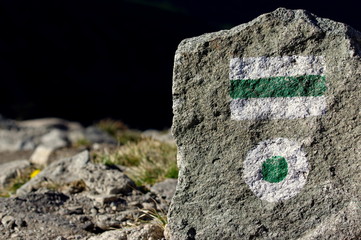 The beginning of the green mountain trail in the Polish Tatra Mountains
