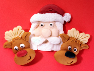 CHRISTMAS SUGAR SANTA AND REINDEERS