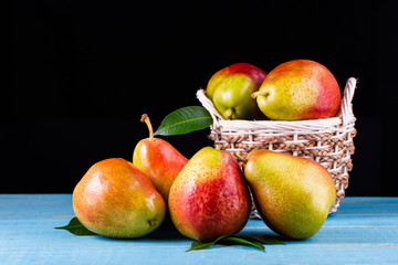 Sweet pears in the basket