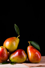 Sweet pears in the basket