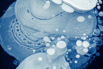 ice backaground, natural ice texture with frozen air bubbles