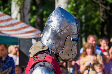 Knight's armor for historical reconstructions, close up