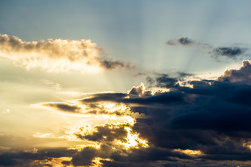 Fototapeta na wymiar colorful dramatic sky with cloud at sunset.