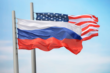 Flags of Russia and the USA