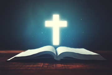 bible with a cross