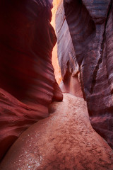 Passageway through the sandstone inside Wire Pass, southern Utah