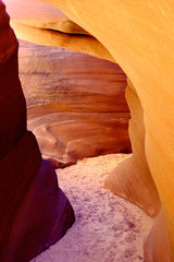 Passage through the Navajo sandstone in Cardiac Canyon, Page, Arizona