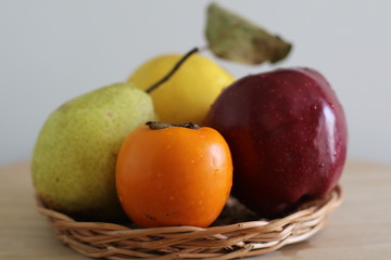 Persimmon, apple, quince and pear