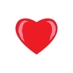 Red heart on white background sign. Symbol linked, join, love, passion and wedding. Colorful template for t shirt, apparel, card, poster, valentine day, etc. Design element. Vector illustration.