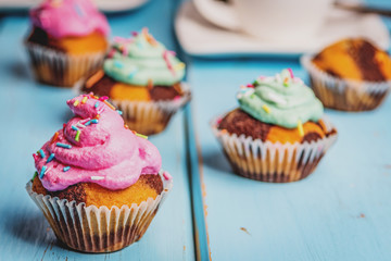 Chocolate cupcake with cream