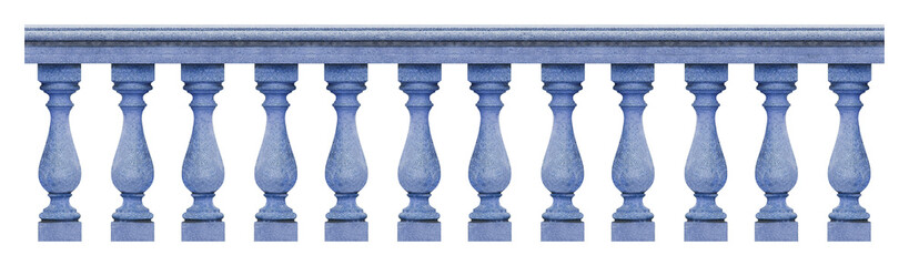 Detail of a concrete italian balustrade - seamless pattern concept image on white backgroud for...