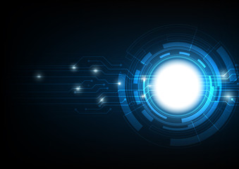 Abstract electric circuit circurlar futuristic innovation technology and digital hi tech background, vector illustration