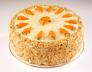 WHOLE CARROT CAKE ON WHITE