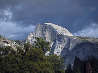 Half Dome, a granite dome at the eastern end of Yosemite Valley, California, USA