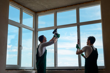 Two handymen working