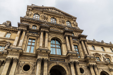 Fototapeta na wymiar Paris, Frace - November 1, 2018: The Louvre Museum, Pavillon Richelieu