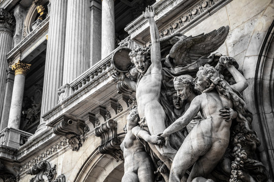 Detail of Op&eacute;ra Garnier in Paris, France