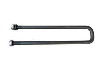 U-Bolt for heavy land vehicles isolated on white background