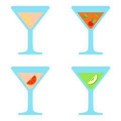 Alcoholic cocktail beverage set. Vector illustration. EPS 10.