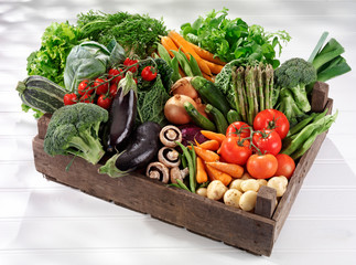 BOX OF FRESH VEGETABLES