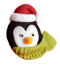 CHRISTMAS SUGAR ICING PENGUIN ON WHITE