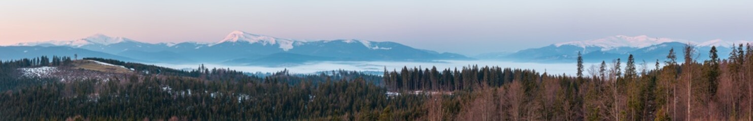 Early morning spring Carpathian mountains