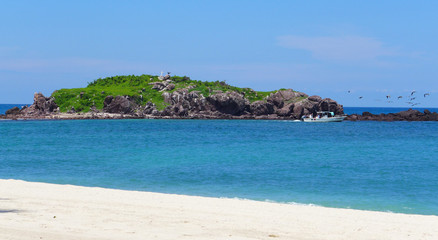 Tropical desert island off the coastline of Punta Mita, Mexico