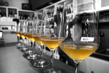 Greco di Tufo wine glasses, excellence of the province of Avellino
