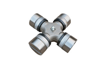 Propeller shaft, universal joint, isolated on white background