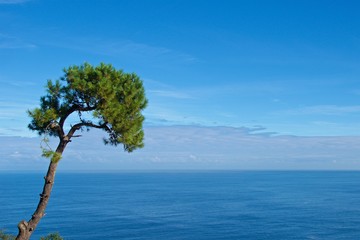 View of sky and sea into one from Mount Igueldo in Spain