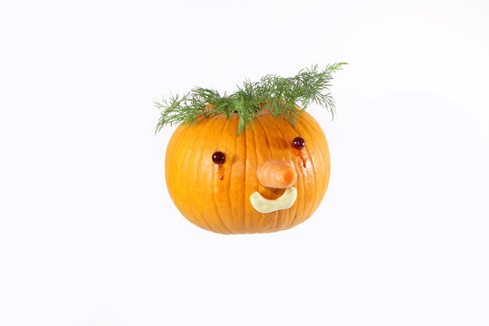 Healthly food - pumpkin decorated for a healthy diet