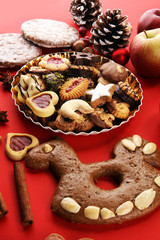 cookies, nuts and apples a christmas bakery concept