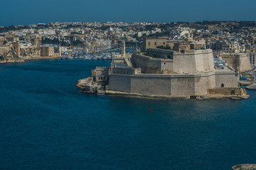 Fort St. Angelo, Il-Birgu , view from Valletta, Malta