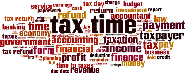 Obraz premium Tax time word cloud