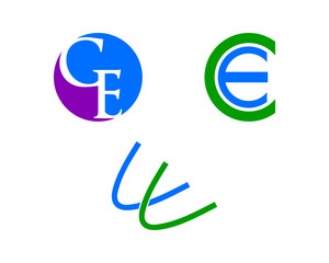 Set Of CE Letter Logo Design Template Vector