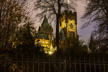 castle Drachenburg bonn germany on an winter evening