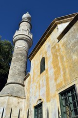 Obraz premium Ruins of a Catholic. Italian ancient architecture. Rhodes. Greece.