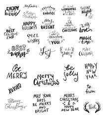 Set of Christmas lettering handwritten