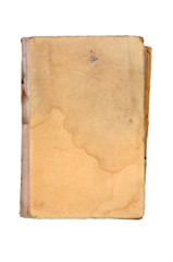 Old book isolated on white background. View from above.