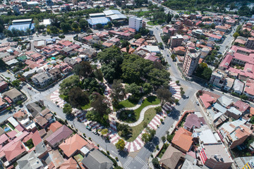 Obraz premium Aerial View of a plaza in Cochabamba, Bolivia at daytime