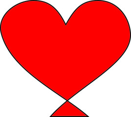 red heart isolated on white background
