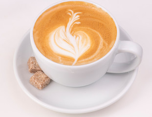 Чашка капучино с рисунком жар-птицы