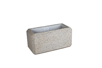 Street concrete recycled bin, isolated on white