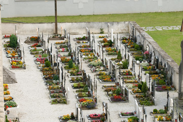 Friedhof in Mareit im Ridnauntal in Südtirol