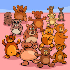 teddy bears group cartoon illustration