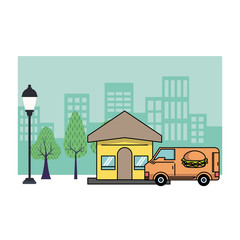 Obraz premium Online food order and delivery