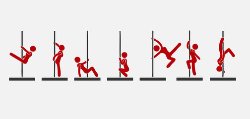 Dance poses. Striptease. Vector illustration.