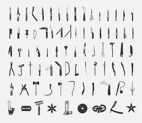 Knives set. Vector illustration.