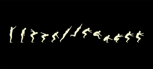 Silhouette of a running man. Vector illustration.